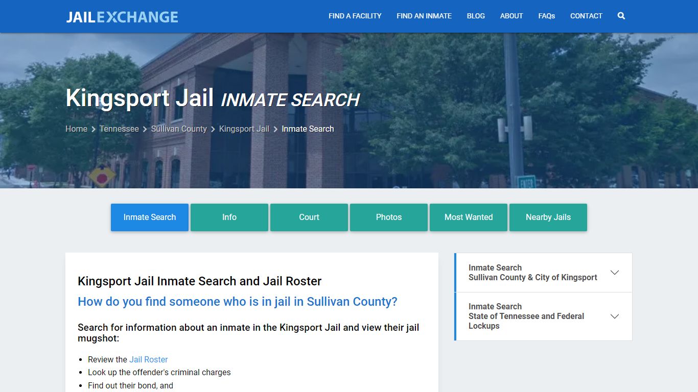 Inmate Search: Roster & Mugshots - Kingsport Jail, TN - Jail Exchange