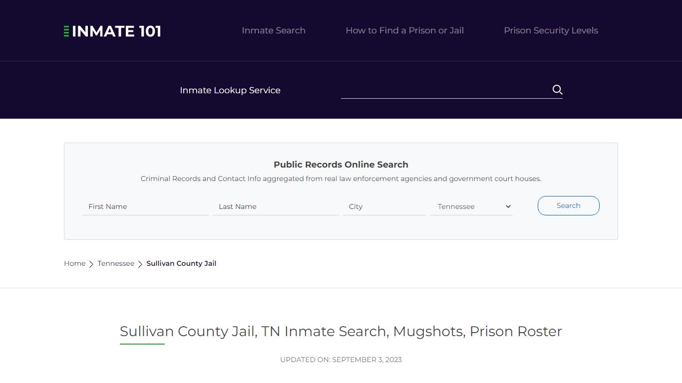Sullivan County Jail, TN Inmate Search, Mugshots, Prison Roster